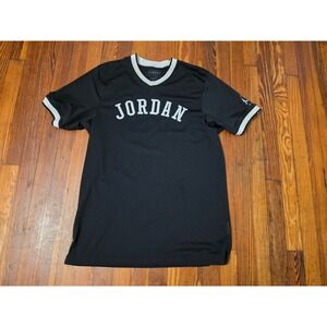 Jordan Brand 23 Basketball Mesh Jersey T-Shirt Black White Mens Large V-Neck
